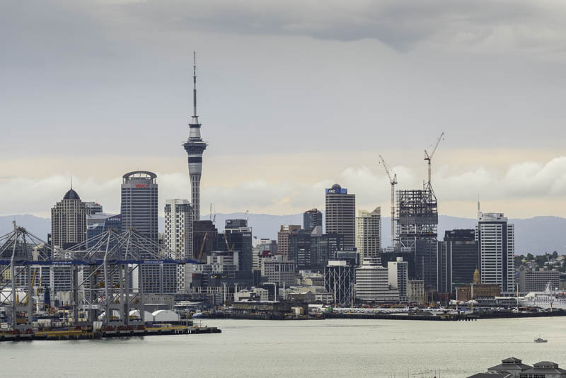 Vue de la Sky Tower à Auckland en Nouvelle-Zélande