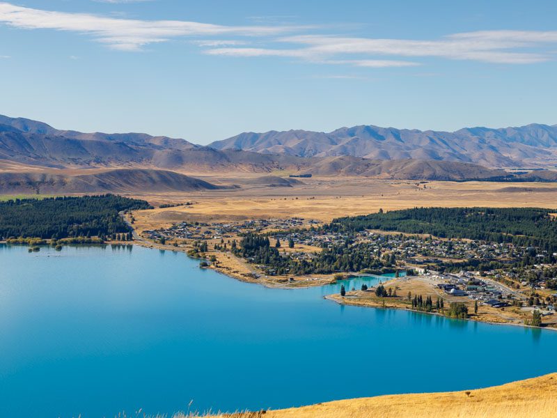 Vu du lac Tekapo en Nouvelle-Zélande