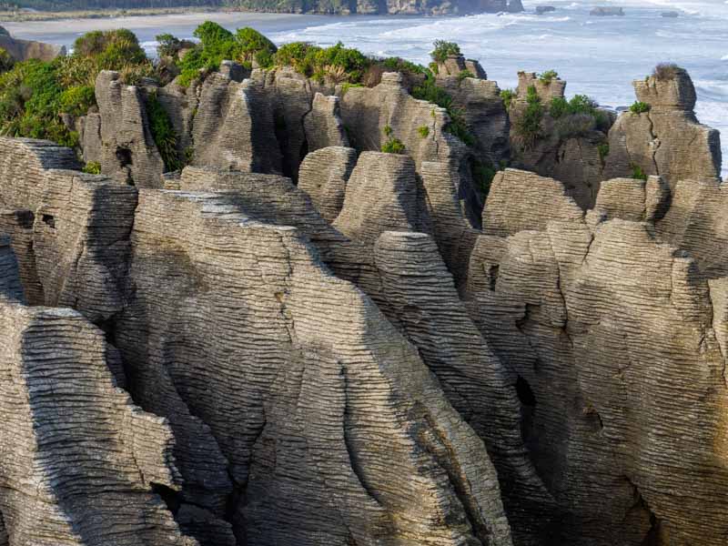 Vue sur les Pancake Rocks à Punakaiki en Nouvelle-Zélande