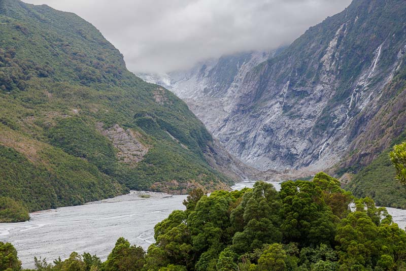 Vue sur le glacier de Franz Josef en Nouvelle-Zélande