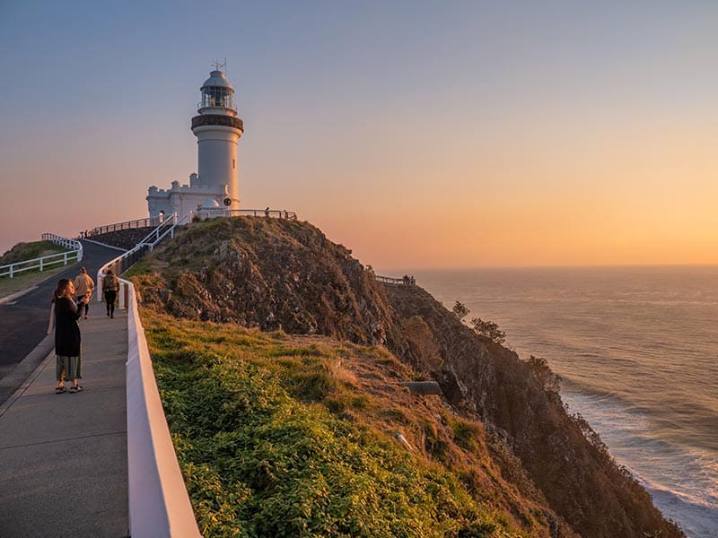 Phare de Byron Bay au coucher du soleil en Australie