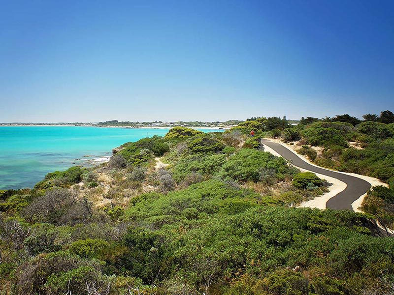 Route sinueuse le long de l'océan à Robe en Australie