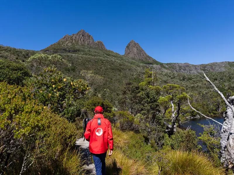 Randonneurs au pied du mont Cradle en Tasmanie